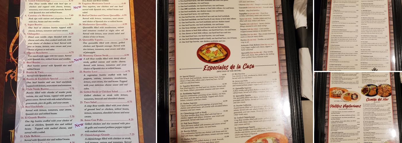 Tequila Jalisco Menu