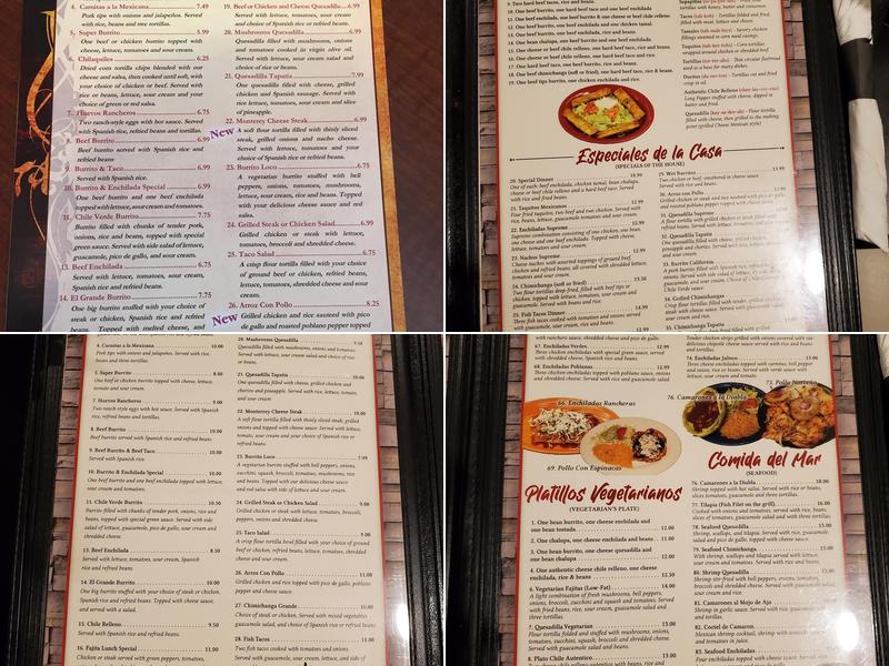 Tequila Jalisco Menu