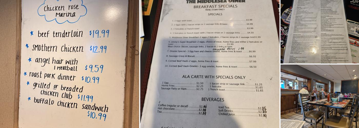 Middlesex Diner Menu