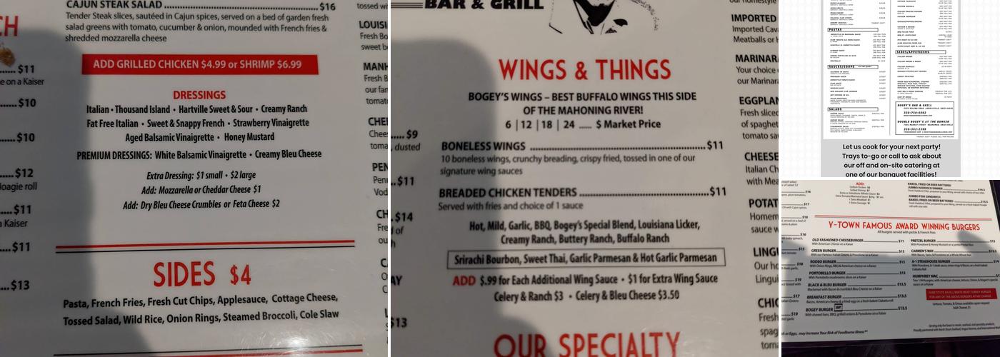 Bogey's Bar & Grill Menu