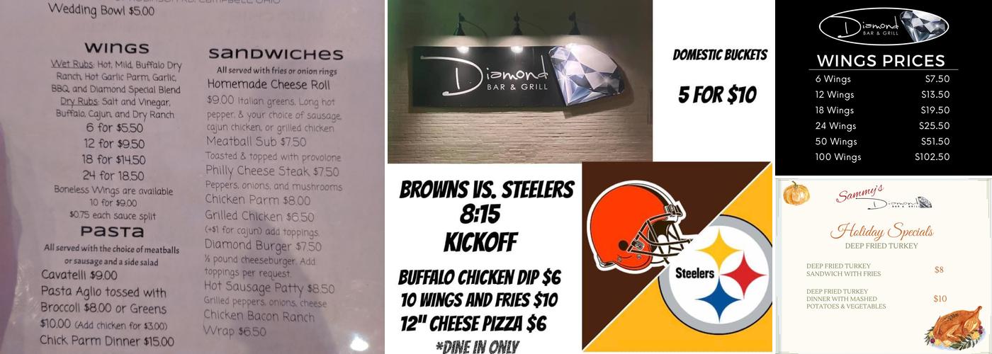 The Diamond Bar & Grill Menu