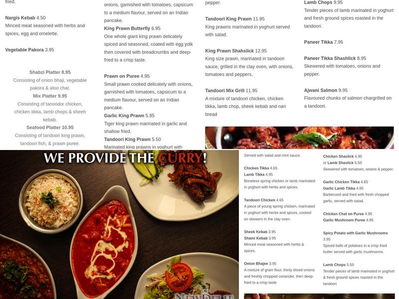 New Delhi Menu