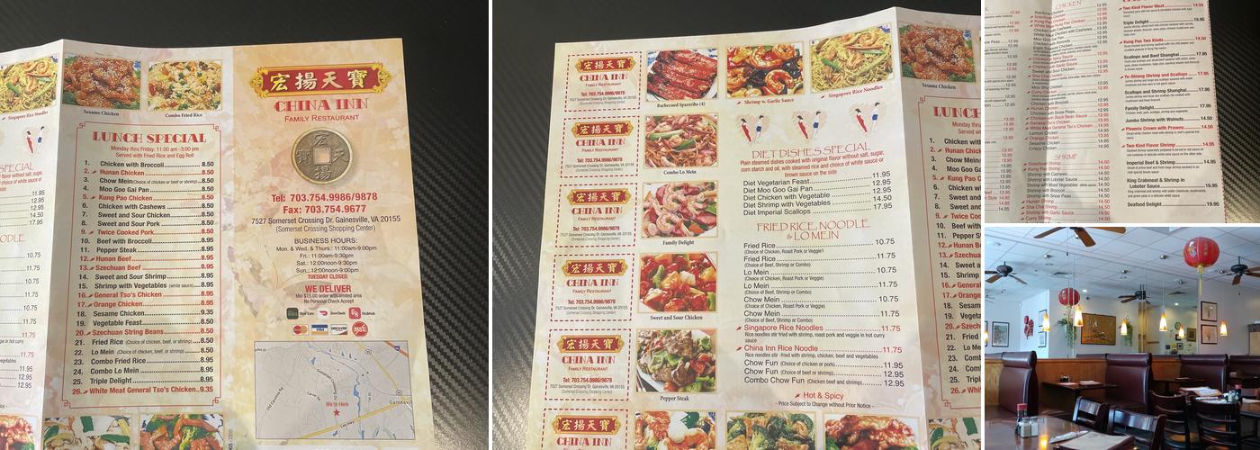 China Inn Menu