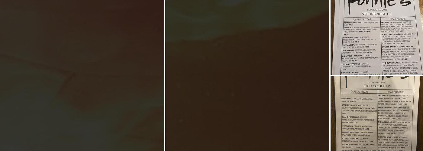 Ronnies Wood Fired Pizza Menu