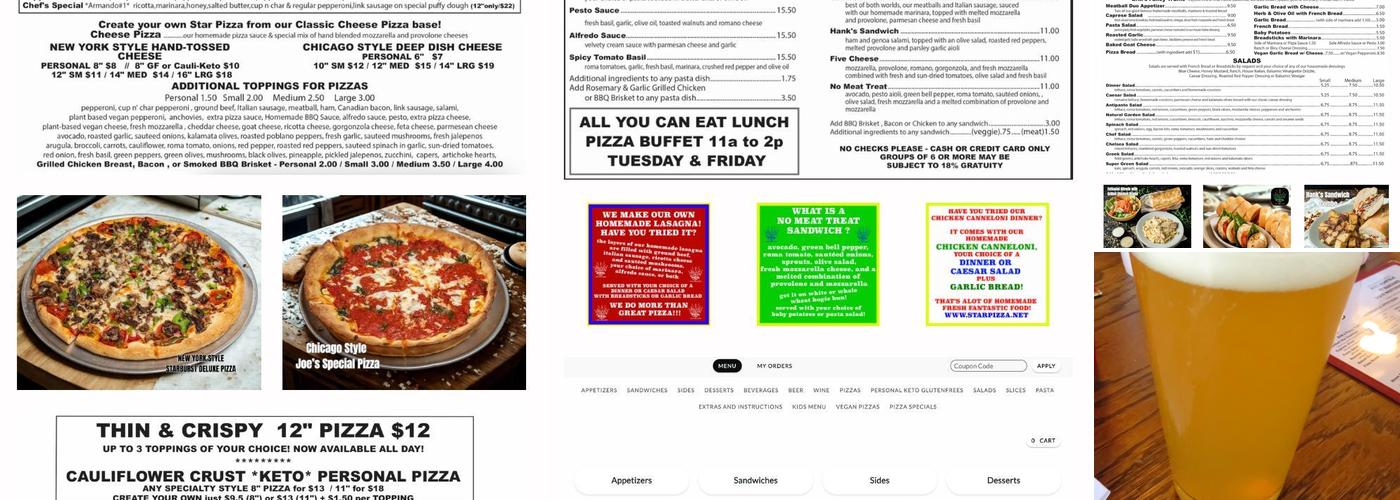 STAR PIZZA Menu