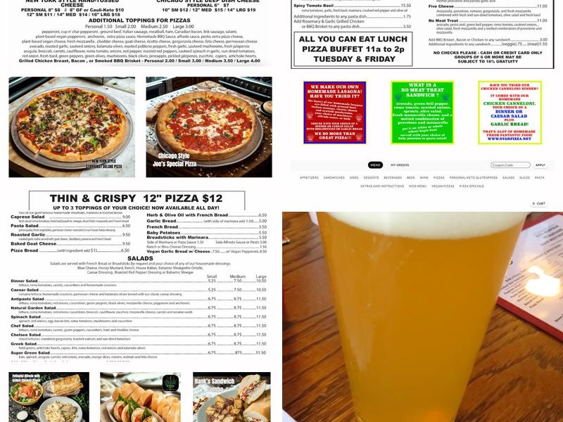 STAR PIZZA Menu