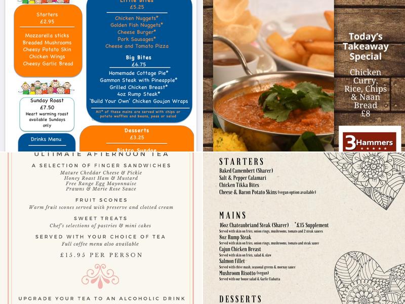 3 Hammers Bar & Bistro Ltd Menu
