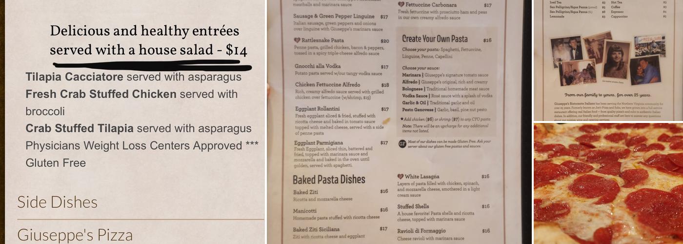 Giuseppe's Menu