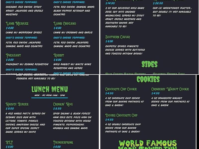 Moon Tower Inn Menu