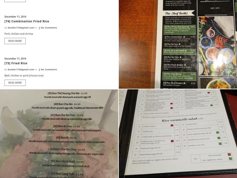 Pho 79 Menu