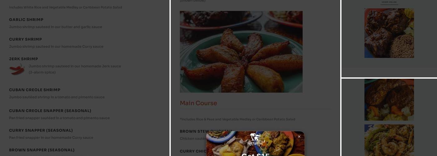 Reggae Hut Menu