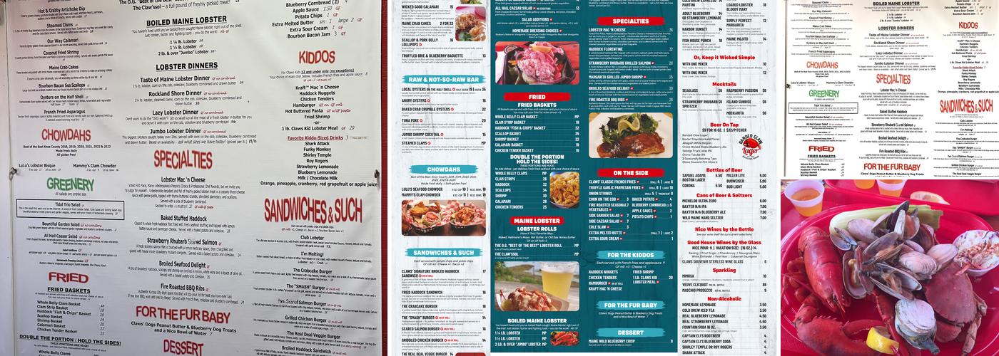 Claws Menu