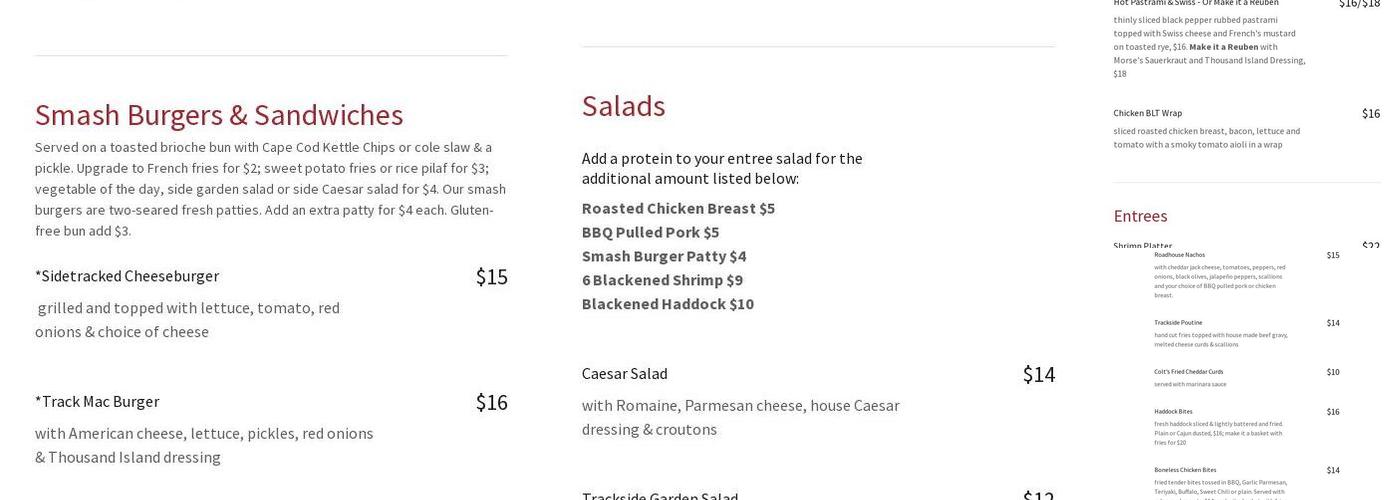 Trackside Station Menu