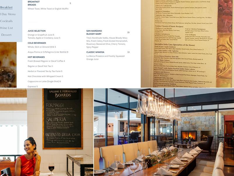 La Bella Vita - Samoset Resort Menu