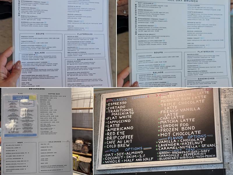 Common Bond Bistro & Bakery - Montrose Menu