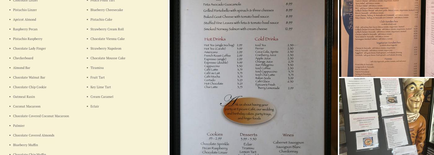 Epicure Café Menu