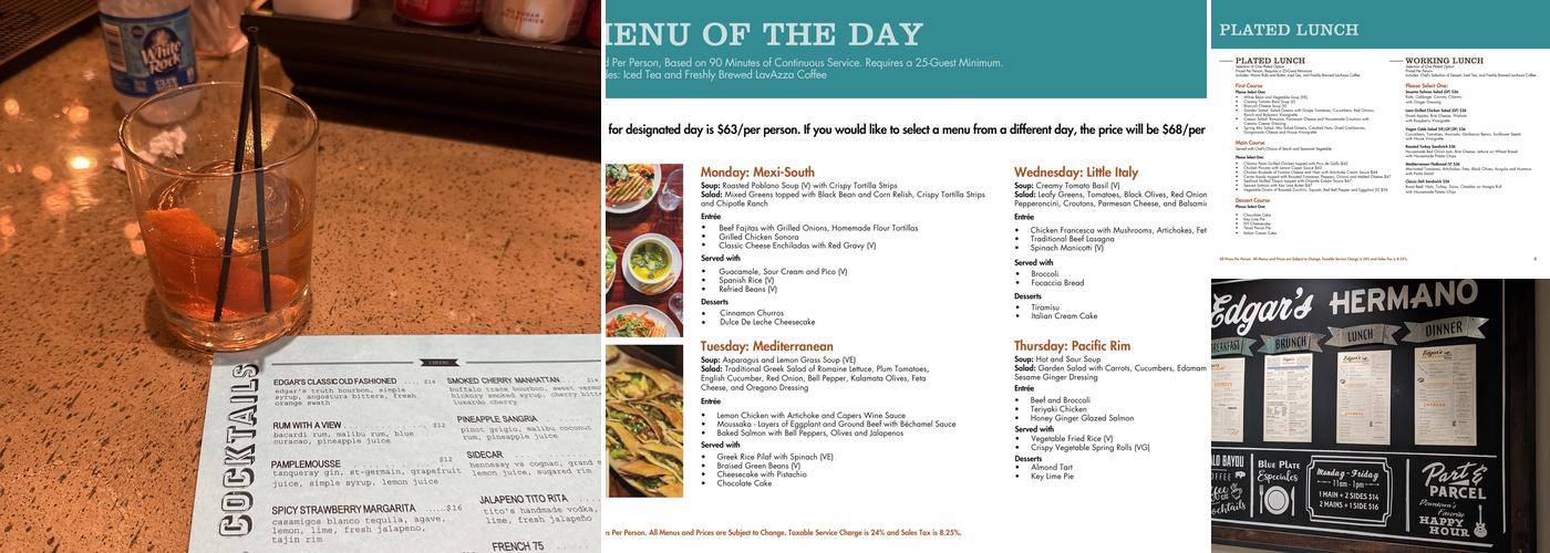 Edgar's Hermano Menu