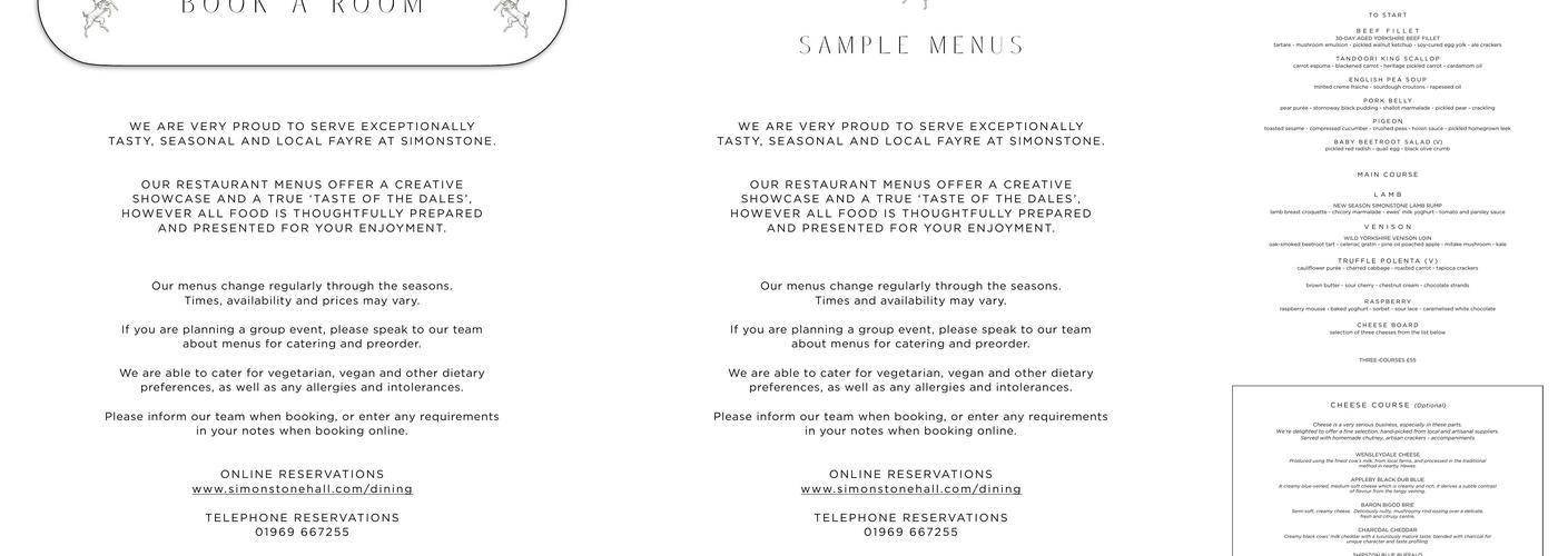 TINE Restaurant Menu