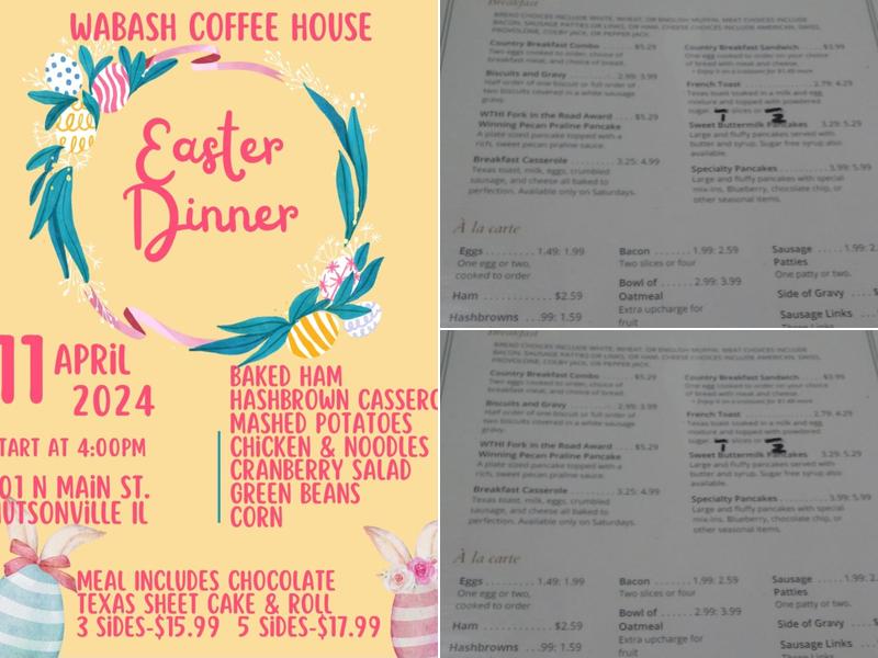 Wabash Coffee House & Antiques Menu