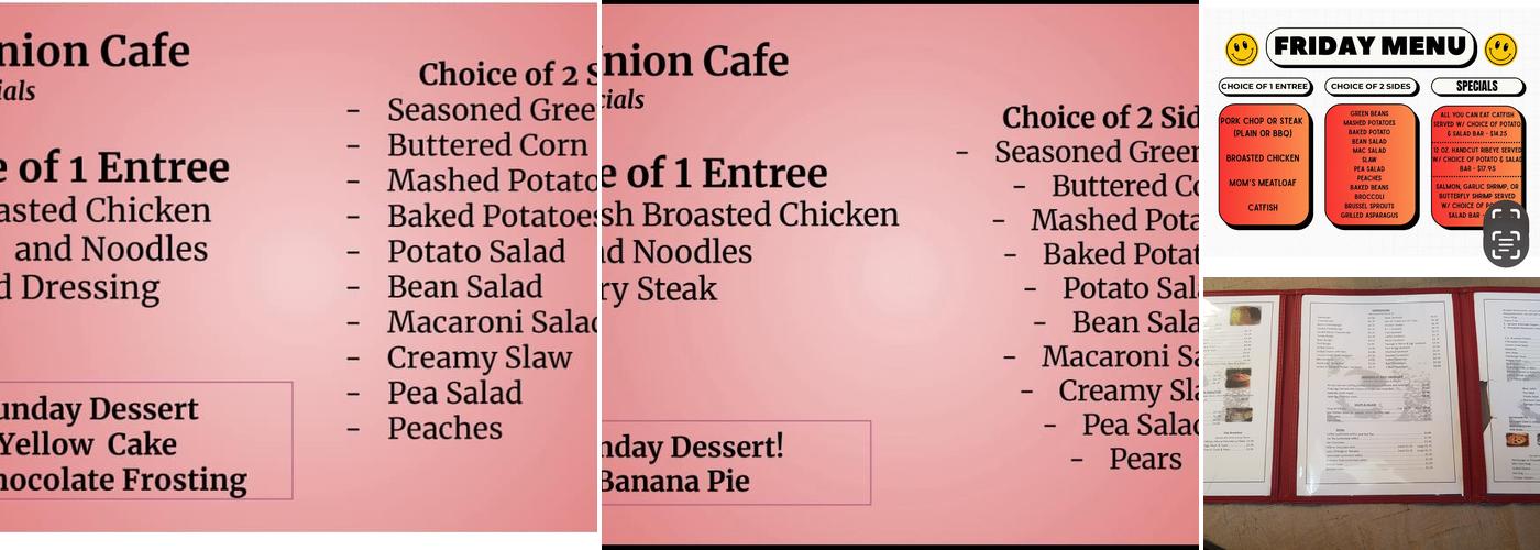West Union Cafe Menu