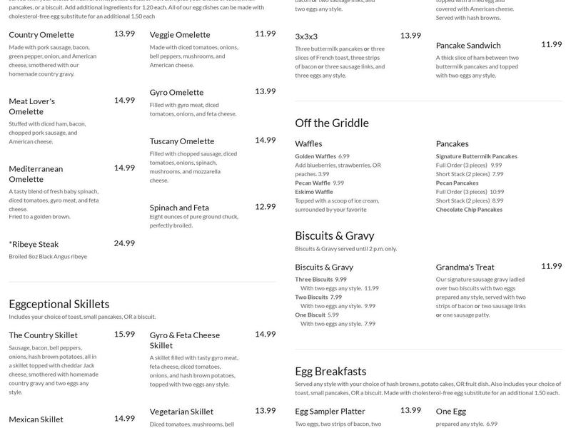 Tuscany Grill Menu