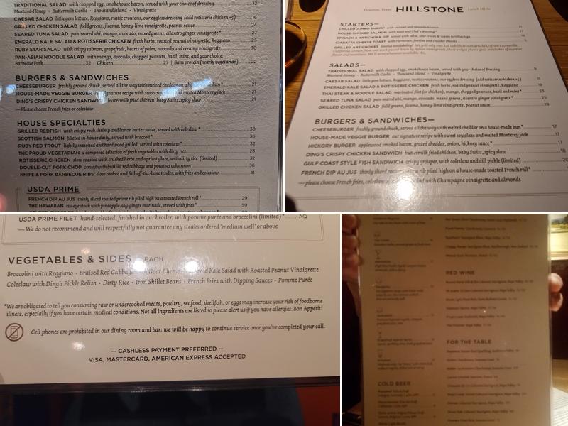 Hillstone Restaurant Menu