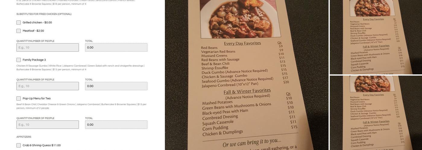Treebeards Menu