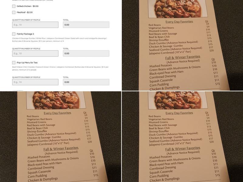 Treebeards Menu