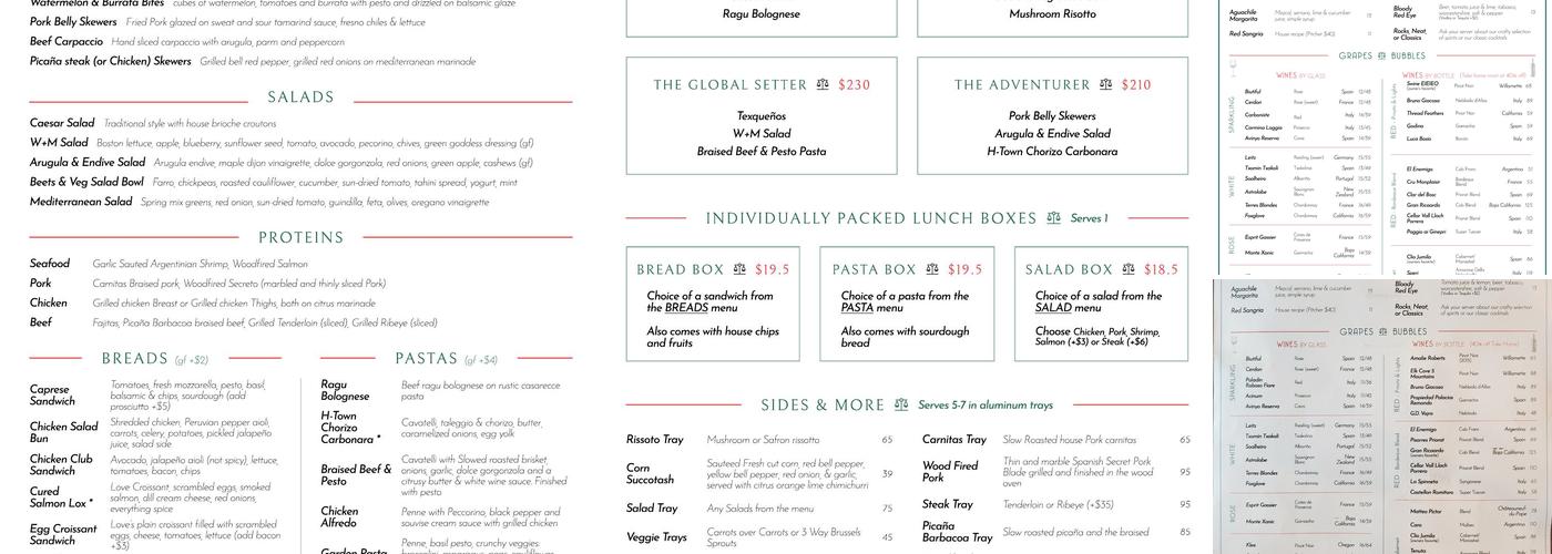 Weights + Measures Menu