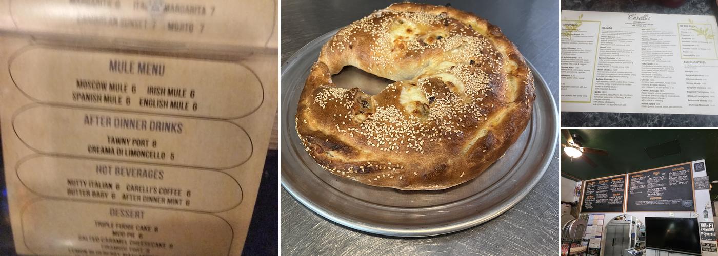 Carelli's Pizzeria Pasta Menu