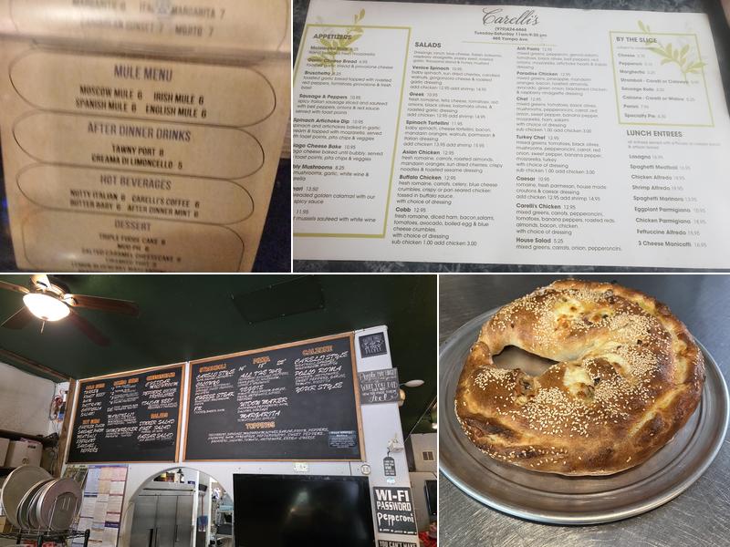 Carelli's Pizzeria Pasta Menu