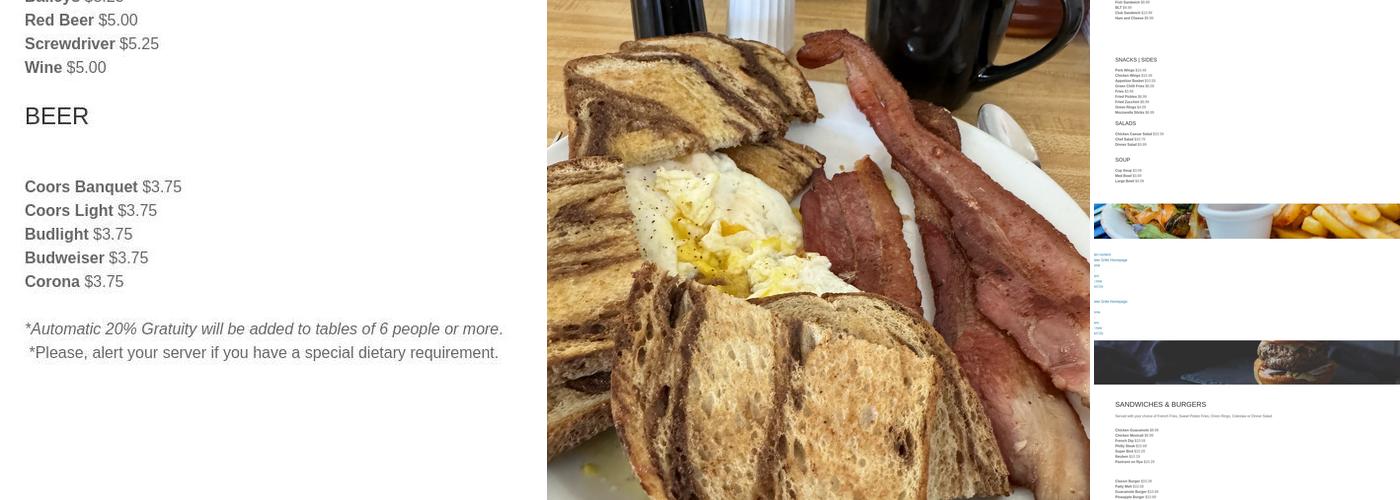 Cool Water Grille Menu