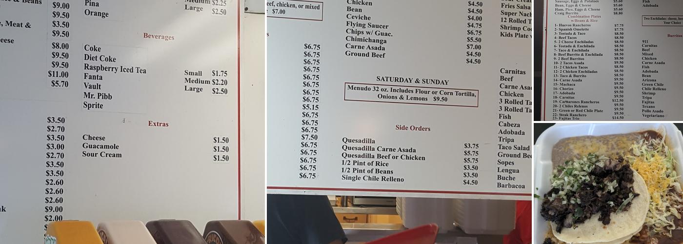 Los Jilbertos Menu