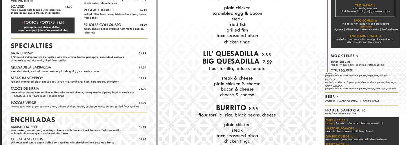 Salt & Lime Menu