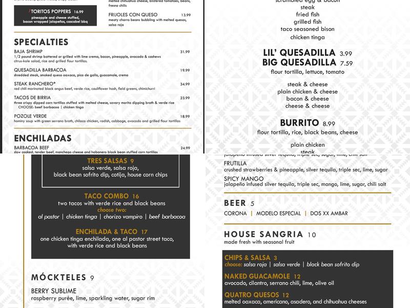 Salt & Lime Menu