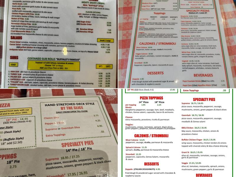 Capo's Pizzeria | Broadway Menu