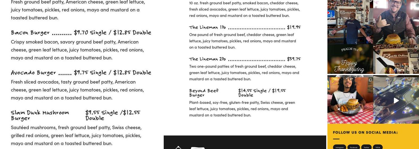 Mark's Outing Menu