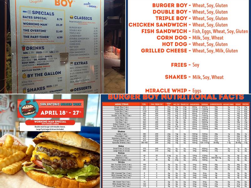 Burger Boy Menu