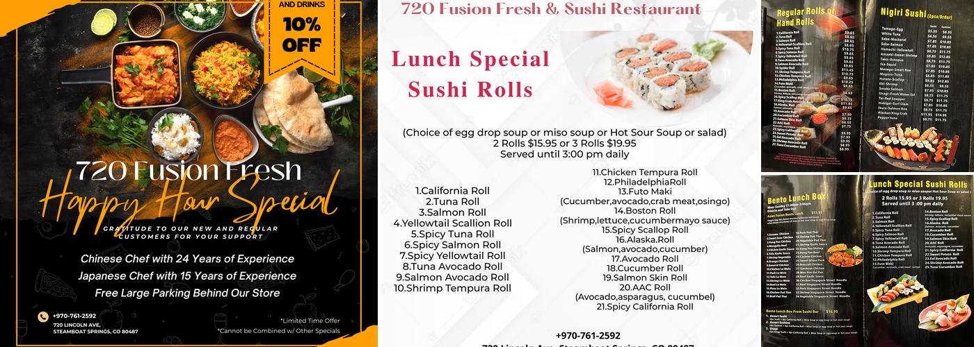 720 Fusion Fresh & Sushi Restaurant Menu