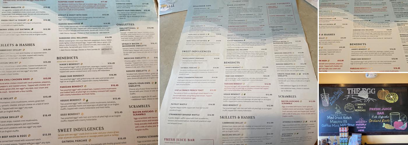 The Egg Steamboat Springs Menu