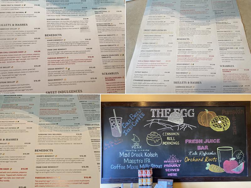 The Egg Steamboat Springs Menu