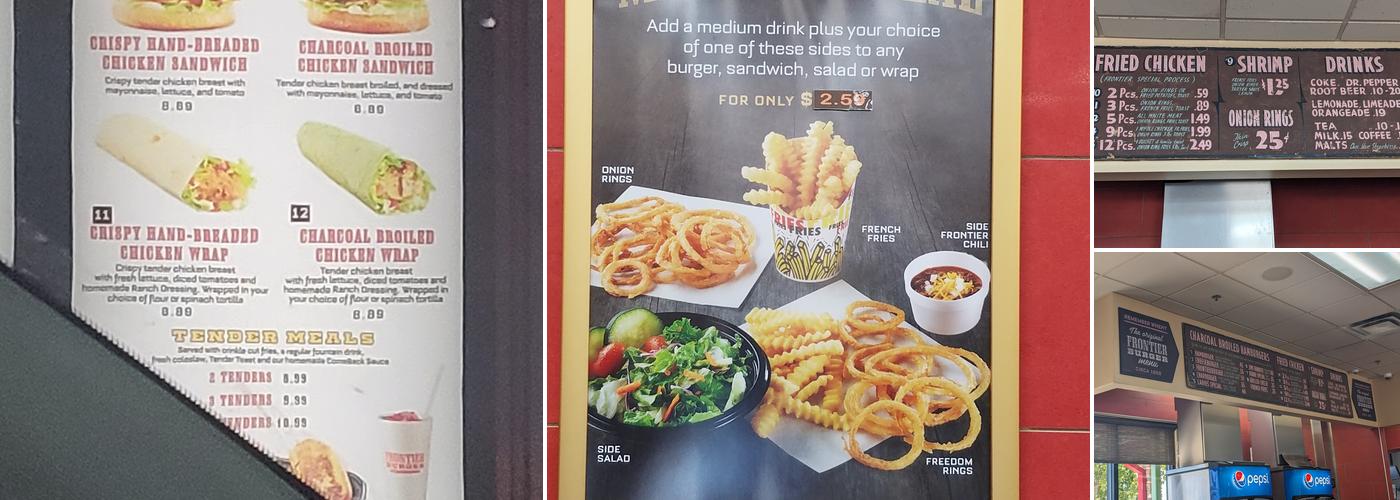 Frontier Burger Menu