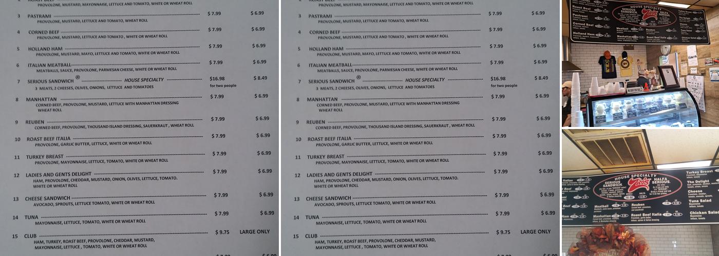 Zito's Deli Menu