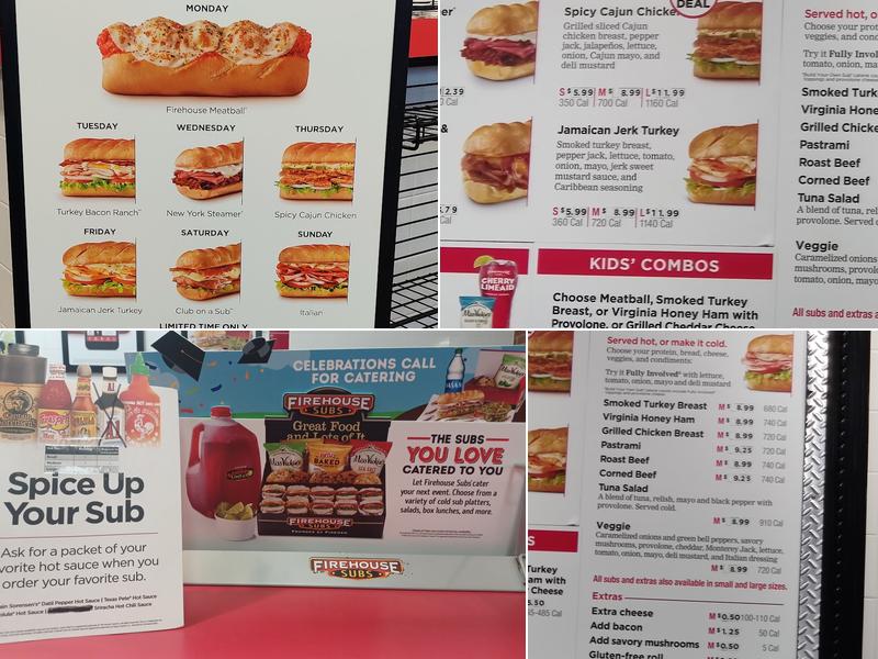 Firehouse Subs South Park Commons Menu