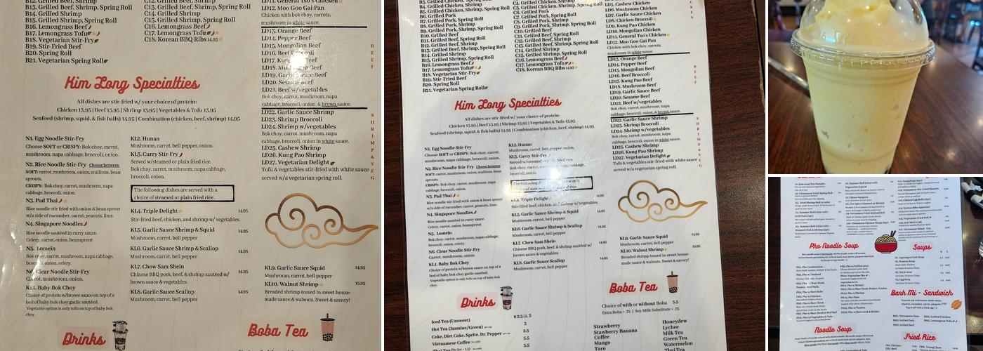 Pho Kim Long Menu