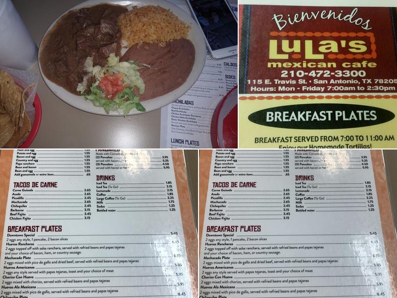 Lula's Mexican Cafe Menu