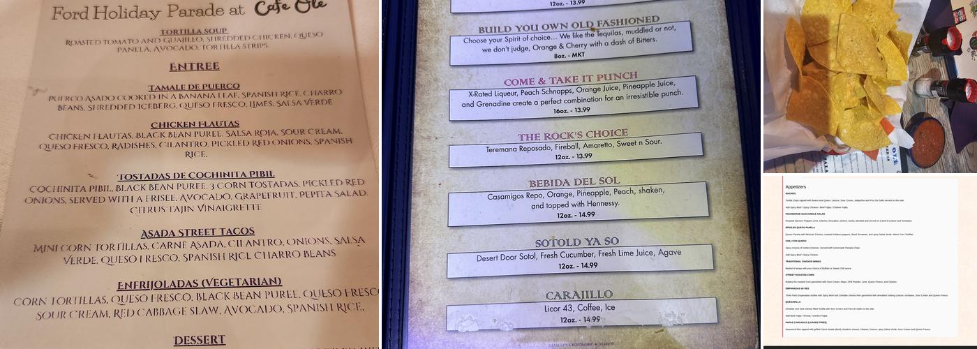 Cafe Ole Menu