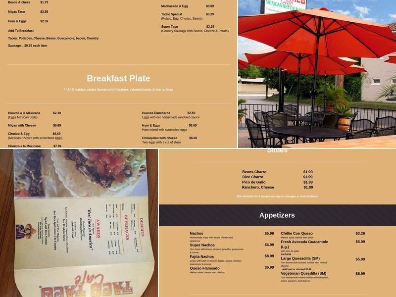 Taco Taco Cafe Menu