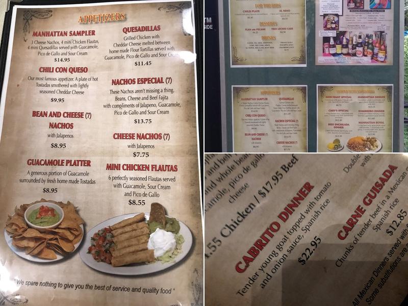 Mexican Manhattan Menu