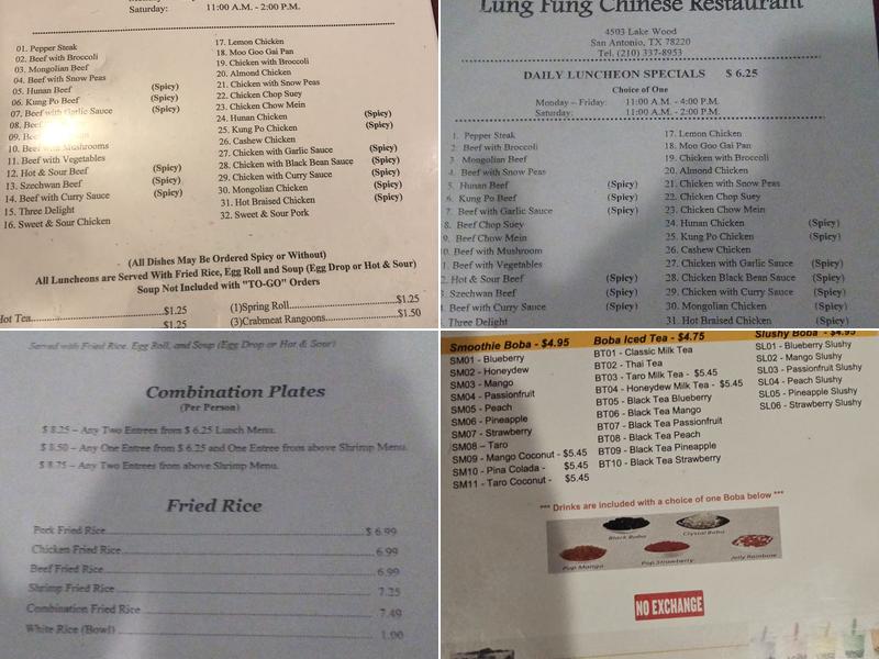 Lung Fung Chinese Restaurant 2 Menu